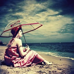 Portrait of a woman with vibrant background